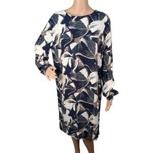 JUST Female Blossom Abstract Painterly Print Viscose Shift Dress Tunic Medium M